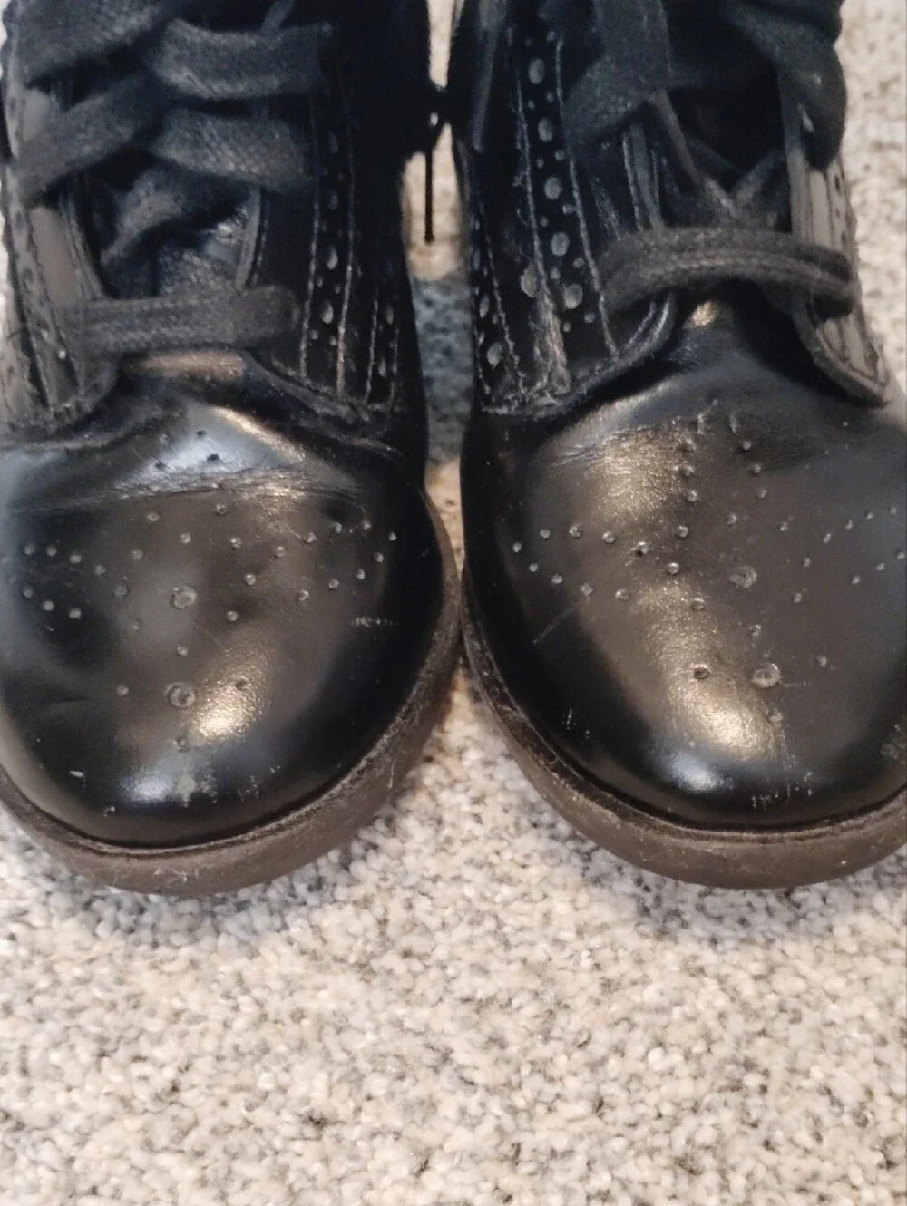 Zara Black Kids Lace-Up Brogue Combat Boots